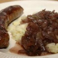 Sausages with Onion Gravy